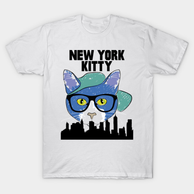 New York Kitty Nyc Funny Cat Glasses Skyline Gift For Cat Lover