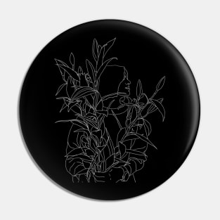 Girl with lillies Pin