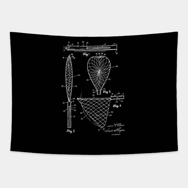 Fishing Net Vintage Patent Drawing Tapestry by TheYoungDesigns