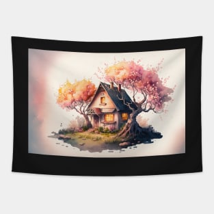 Peach Tree Cottage Tapestry