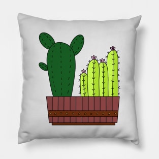Cute Cactus Design #10: 4 Cactus Groupies Pillow