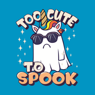 Too Cute To Spook Little Unicorn Ghost Funny Joke T-Shirt