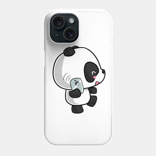 Kawaii panda on the phone Phone Case