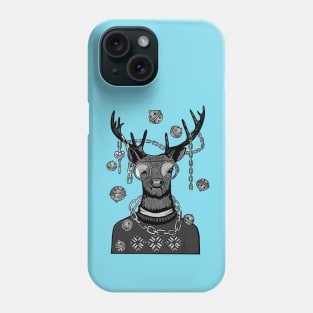 Reindeer Christmas Black And White Phone Case