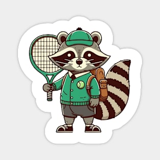 raccoon as a tennis player Magnet