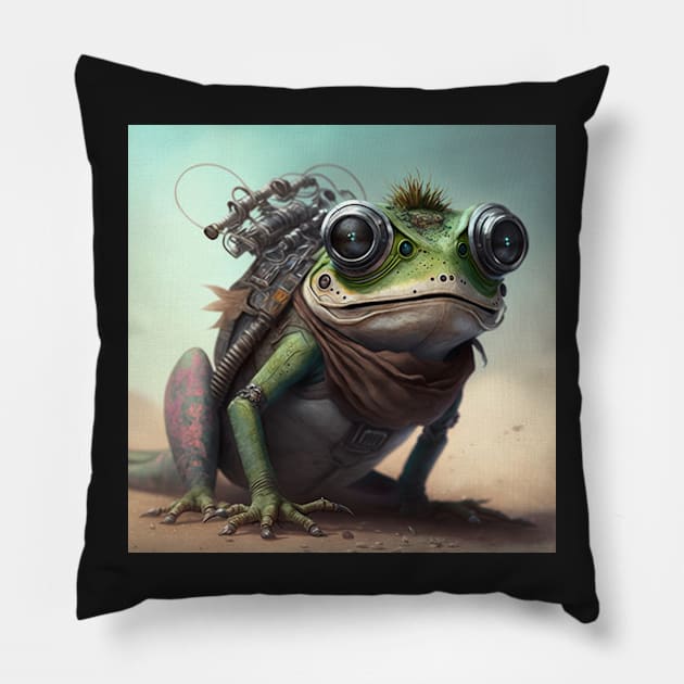 Frog Tech Blend Pillow by WilbDigital