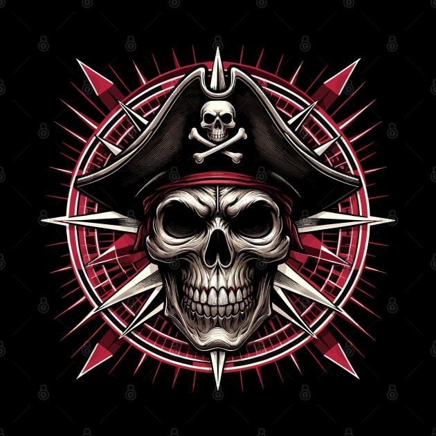 Vintage Pirate Skull Emblem by SergioArt