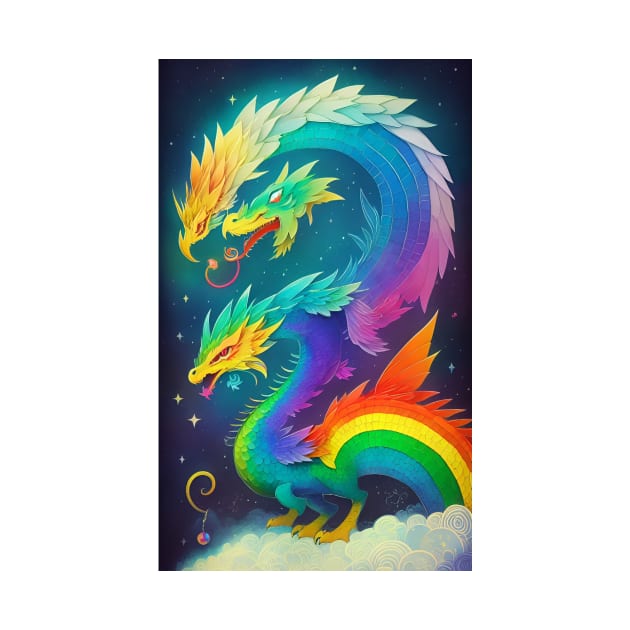 Colorful Hippie Popculture Beautiful Dragon by ShopSunday