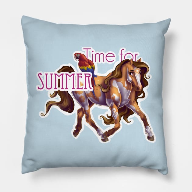 Time for Summer Horse Pillow by Unicornarama