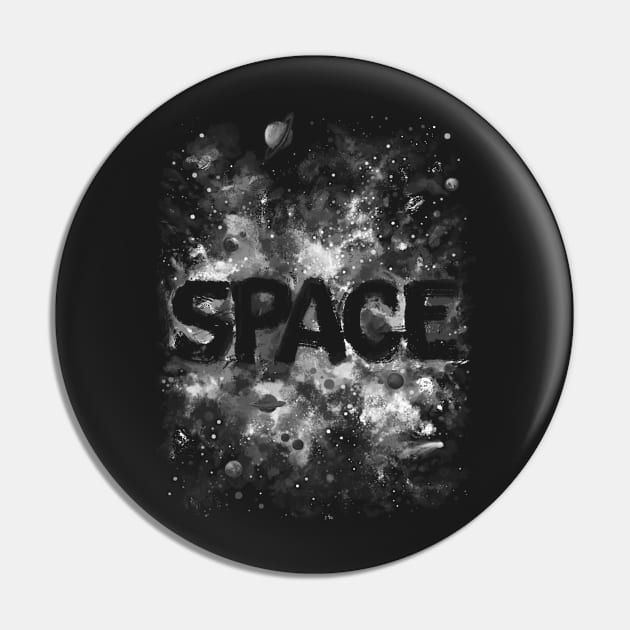 Space Painted Pin by FoxShiver