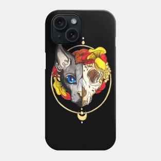 Skull cat mushroom Phone Case