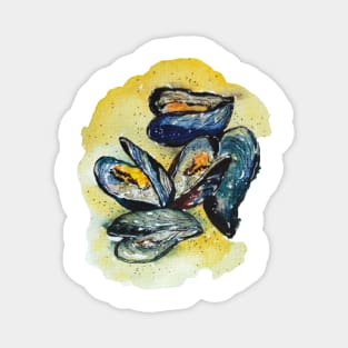 Mussels watercolor Magnet