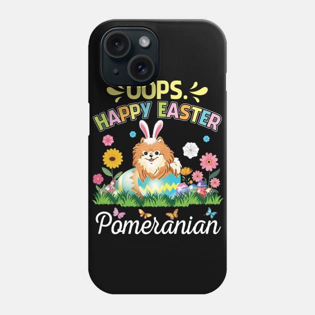 Pomeranian Dog Bunny Costume Play Flower Eggs Happy Easter Phone Case by DainaMotteut