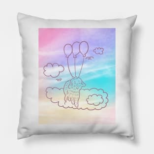 Dog Over the Rainbow Pillow