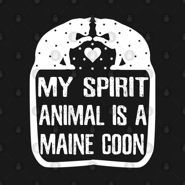 My Spirit Animal is Maine Coon Cat Shirt for Pet Cat Lover Meow Kitten Kitty Cat Lady by BestSellerDesign