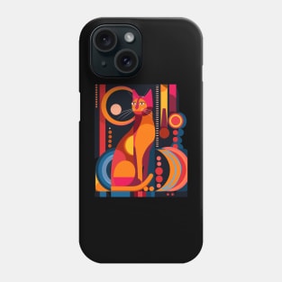 Mid Century Modern CAT Bold Brushstrokes Phone Case