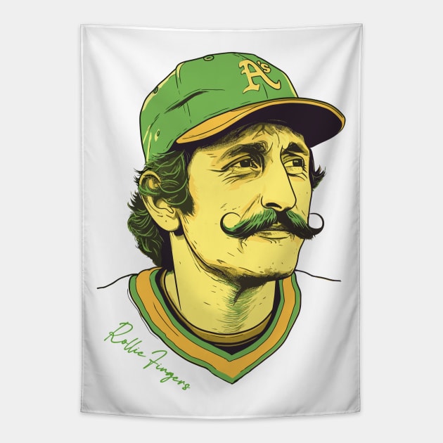 Rollie Fingers Fan Illustration Tapestry by DankFutura