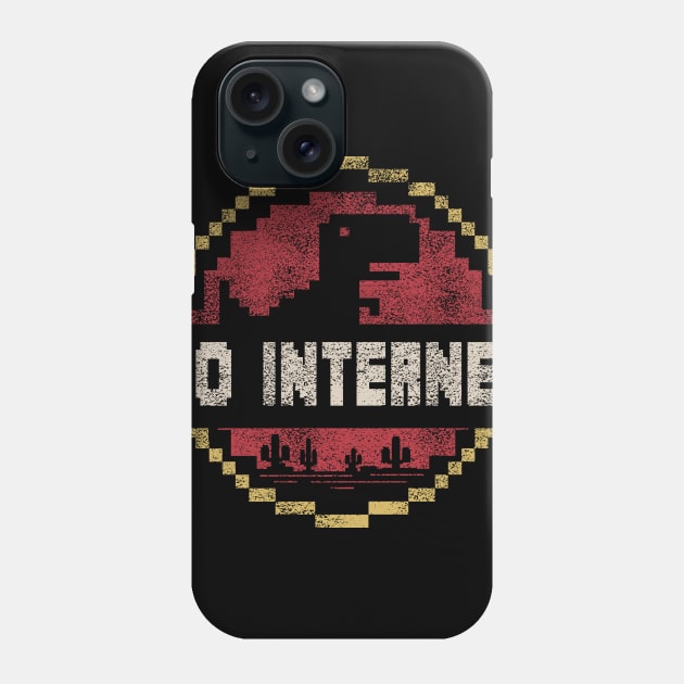 Vintage Pixel T-Rex T Shirt Funny No Internet Connection T Rex shirt Phone Case by Dailygrind