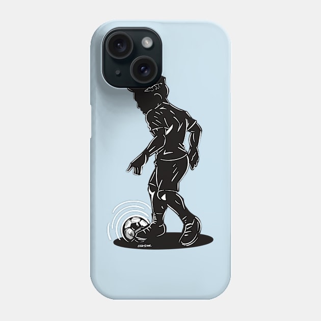 Footballer Silhouette 6 Phone Case by BoldLineImages18