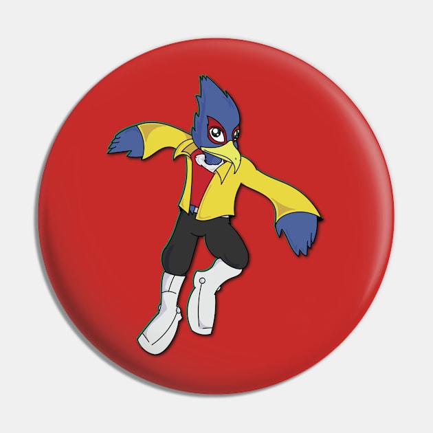 Bird of Blue in Yellow Pin by BRICHstudiosShop