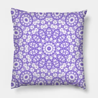 Mandala Kaleidoscope in Purple and White Pillow