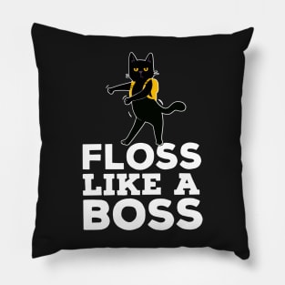 Black Cat FLOSS LIKE A BOSS Apparel Sticker Pillow