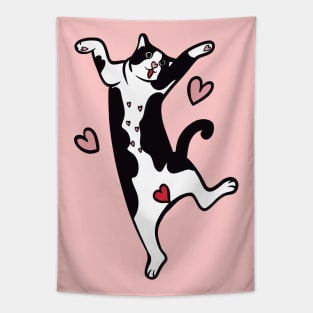 Cat falling in love Tapestry