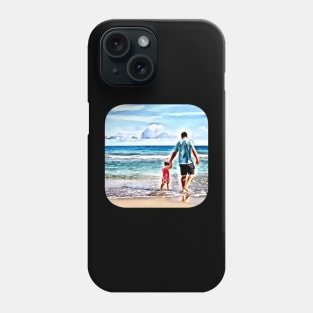 Father and child beach passive income Phone Case