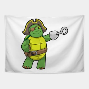 Turtle as Pirate with Hooked hand & Eye patch Tapestry