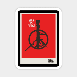 media manipulation, perversion of language, pacifism, freedom and warfare, peace sign Magnet