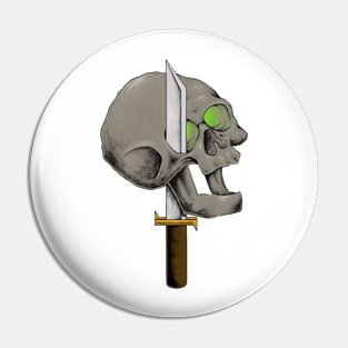 Toothless skull and knife Pin