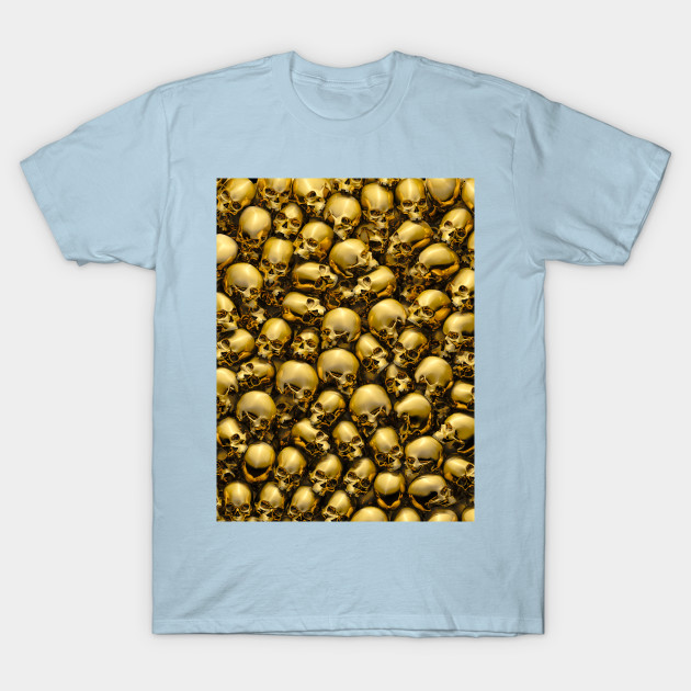 Discover Totally Gothic Abstract Skulls Horror Pattern Gold - Gold Skulls Pattern - T-Shirt