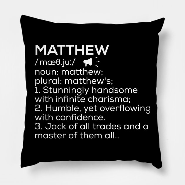 Matthew Name Definition Matthew Meaning Matthew Name Meaning Pillow by TeeLogic