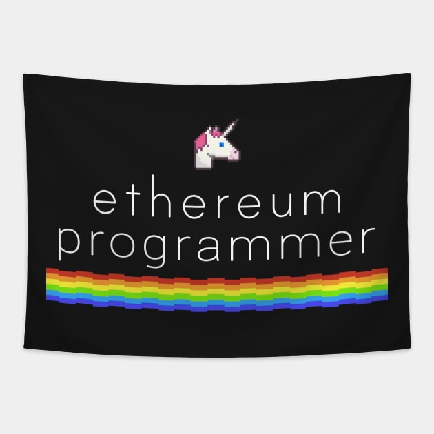 Ethereum programmer - Unicorn - Rainbow Tapestry by mangobanana