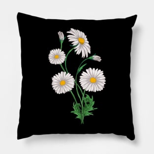 Daisies Chamomile & Marguerites Bouquet Retro Daisy Flower Pillow