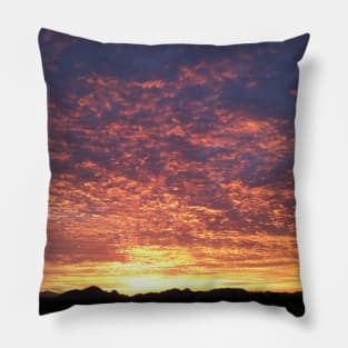 Fiery sunset sky Pillow