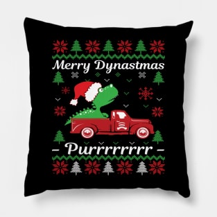 Merry Dynastmus Funny Ugly Christmas Sweater Graphic Pillow