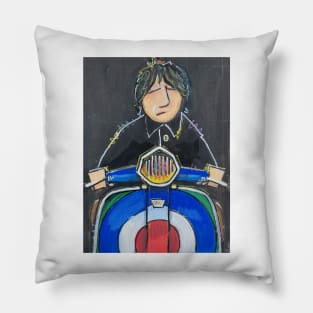 Retro Scooter, Classic Scooter, Scooterist, Scootering, Scooter Rider, Mod Art Pillow