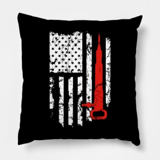 Coal Miner Flag American Patriotic Distressed Gift Pillow