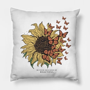 Sunflower with Butterfly Pillow