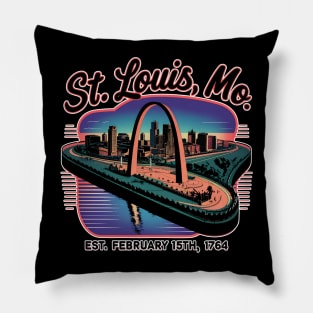 St. Louis MO. Souvenir Vintage Nostalgic Cityscape tee Pillow