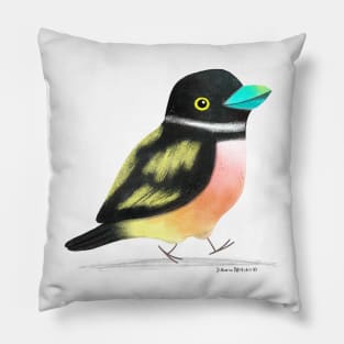 Black and Yellow Broadbill Bird 2 Pillow