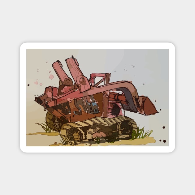 Bucyrus Erie TD9 Dozer shovel Illustration Magnet by WelshDesigns