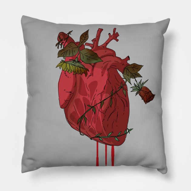 flower heart Pillow by aesthetic shop