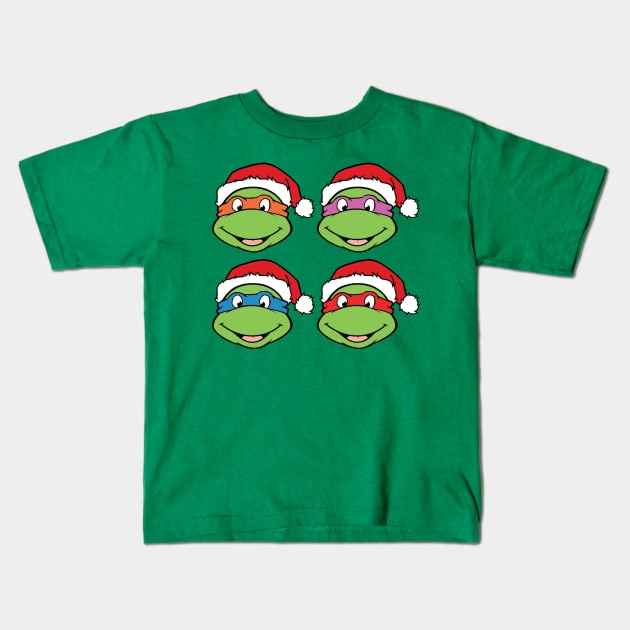 Vintage Ninja Turtles Leonardo Merry Christmas | Kids T-Shirt