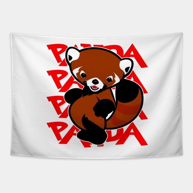 Red Tail Panda Panda Panda Tapestry by Spikeani