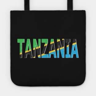 Tanzania Text in Colors of the Tanzania Flag Tote