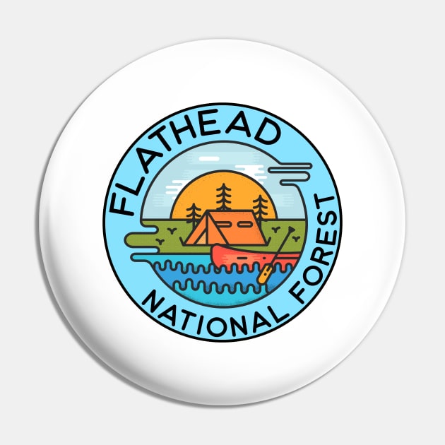 Flathead National Forest Montana Camping Canoe Pin by DD2019