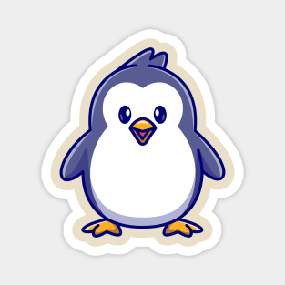 Cute Penguin Standing Cartoon Magnet