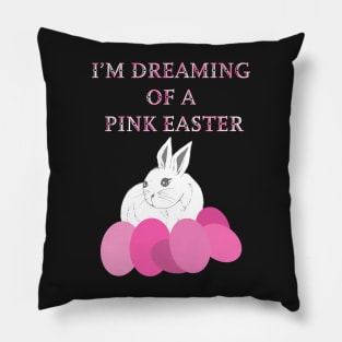 Pink Easter eggs and pink Easter Bunny Pillow
